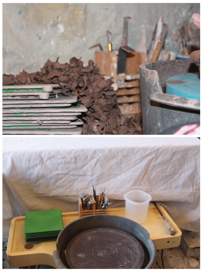 All traces of red clay removed for throwing porcelain